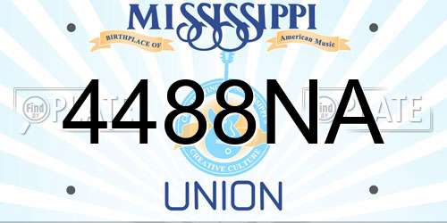 4488NA Mississippi License Plate