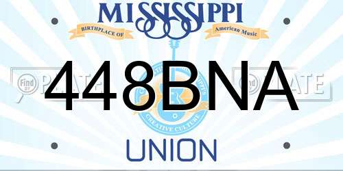 448BNA Mississippi License Plate