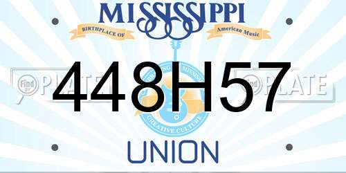 448H57 Mississippi License Plate