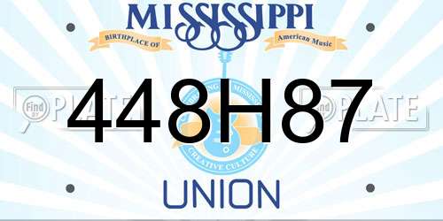 448H87 Mississippi License Plate
