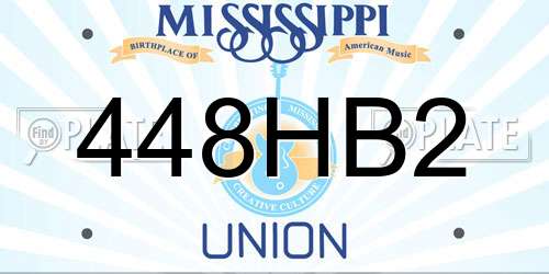 448HB2 Mississippi License Plate