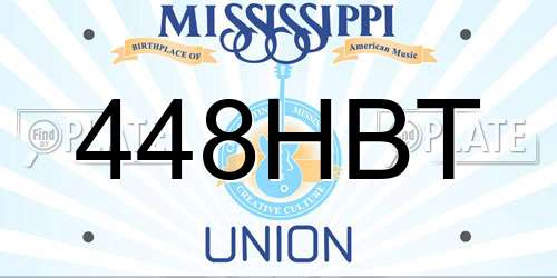 448HBT Mississippi License Plate