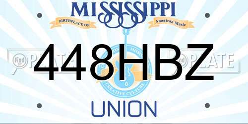 448HBZ Mississippi License Plate