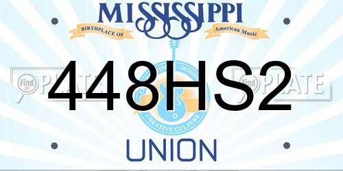 448HS2 Mississippi License Plate