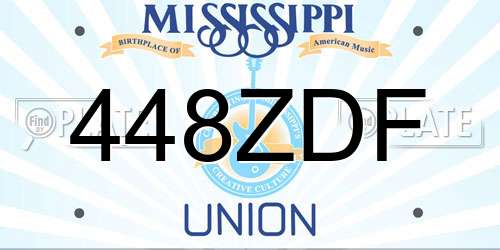 448ZDF Mississippi License Plate