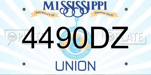 4490DZ Mississippi License Plate