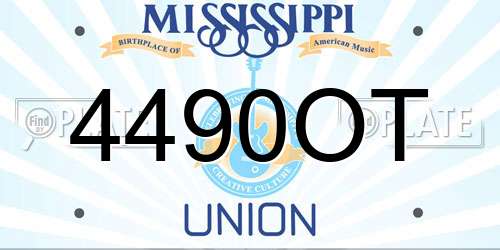 4490OT Mississippi License Plate