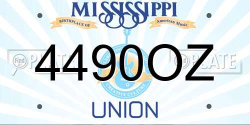 4490OZ Mississippi License Plate