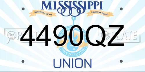 4490QZ Mississippi License Plate