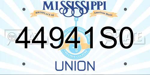 44941S0 Mississippi License Plate