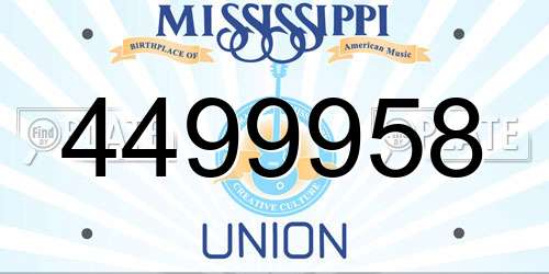4499958 Mississippi License Plate