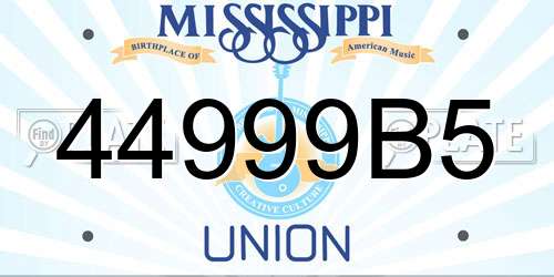 44999B5 Mississippi License Plate