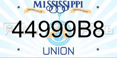 44999B8 Mississippi License Plate
