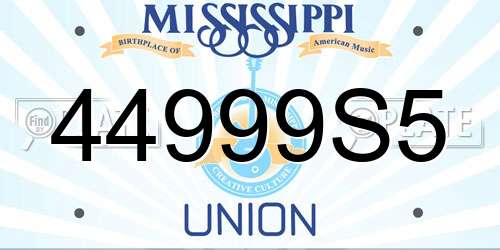 44999S5 Mississippi License Plate