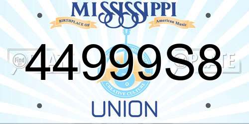 44999S8 Mississippi License Plate