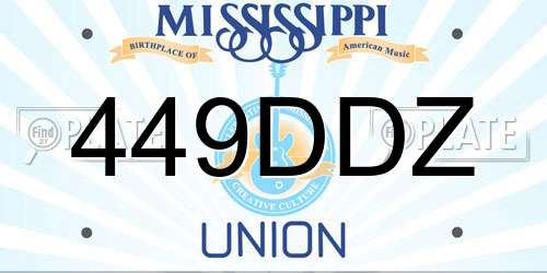 449DDZ Mississippi License Plate