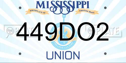 449DO2 Mississippi License Plate