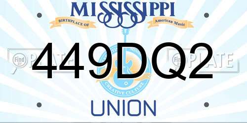 449DQ2 Mississippi License Plate
