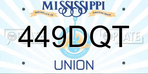 449DQT Mississippi License Plate