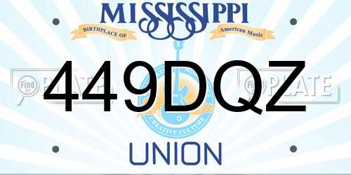 449DQZ Mississippi License Plate