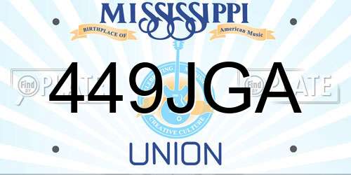 449JGA Mississippi License Plate