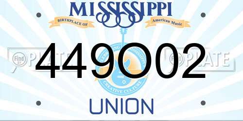 449O02 Mississippi License Plate