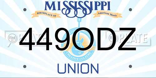 449ODZ Mississippi License Plate