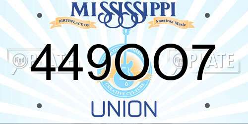 449OO7 Mississippi License Plate