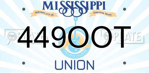 449OOT Mississippi License Plate