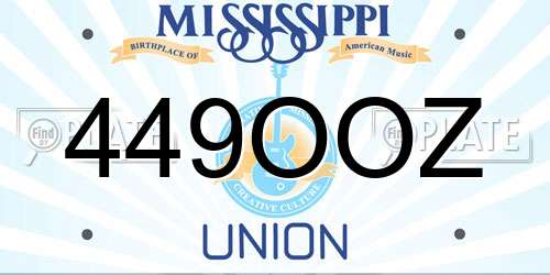 449OOZ Mississippi License Plate