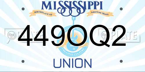 449OQ2 Mississippi License Plate