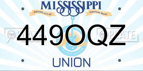 449OQZ Mississippi License Plate