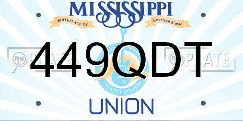 449QDT Mississippi License Plate