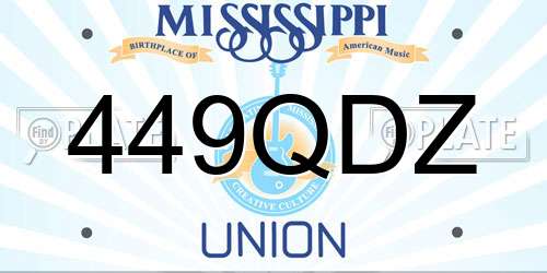 449QDZ Mississippi License Plate
