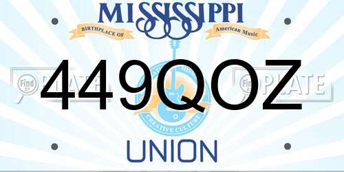 449QOZ Mississippi License Plate