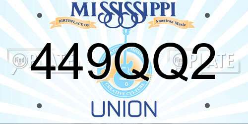 449QQ2 Mississippi License Plate