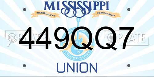 449QQ7 Mississippi License Plate