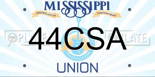44CSA Mississippi License Plate