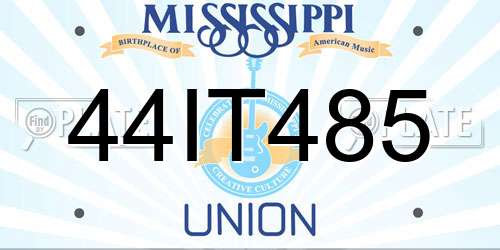 44IT485 Mississippi License Plate