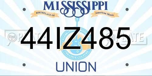 44IZ485 Mississippi License Plate