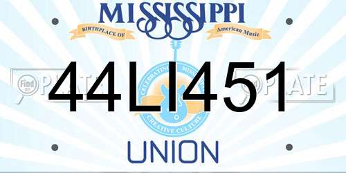 44LI451 Mississippi License Plate