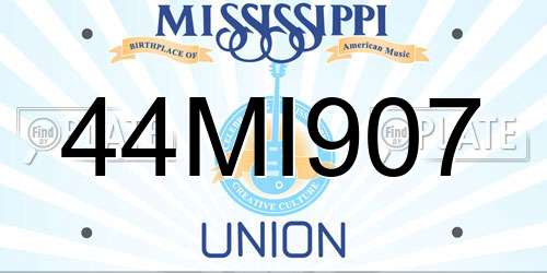 44MI907 Mississippi License Plate