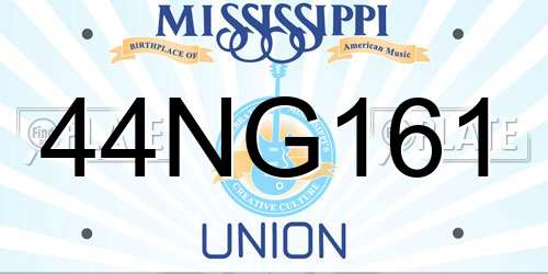 44NG161 Mississippi License Plate