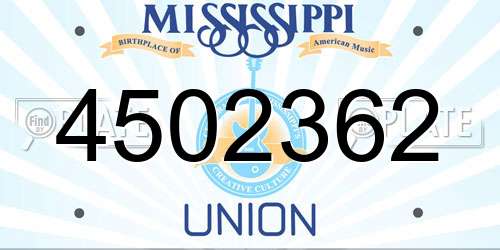 4502362 Mississippi License Plate