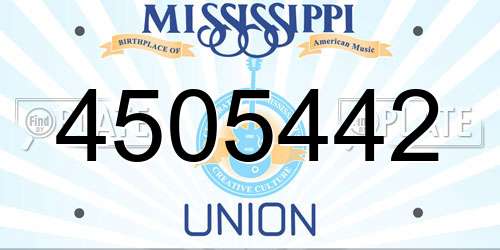 4505442 Mississippi License Plate
