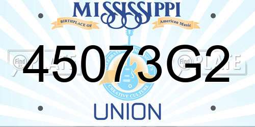 45073G2 Mississippi License Plate