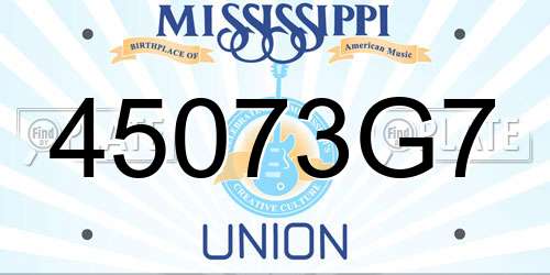 45073G7 Mississippi License Plate
