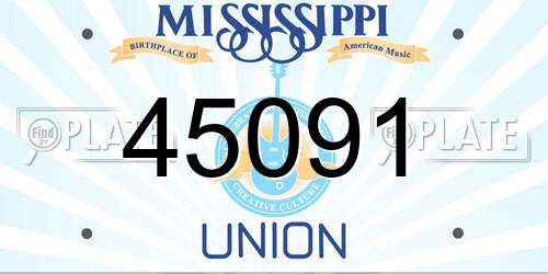 45091 Mississippi License Plate