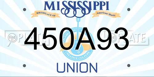 450A93 Mississippi License Plate