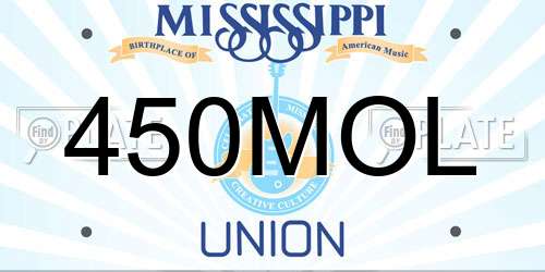 450MOL Mississippi License Plate